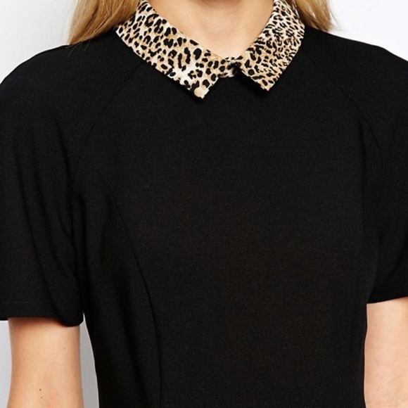 River island skater mini dress with leopard collar - Picture 4 of 4